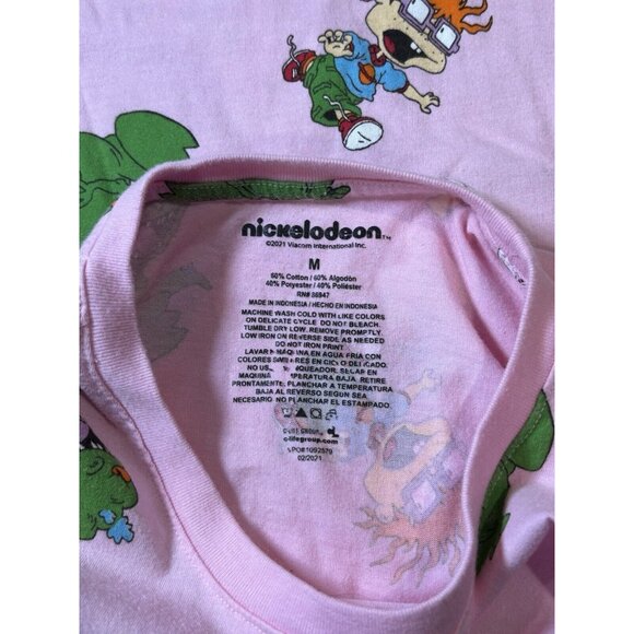 Nickelodeon Rugrats Mens Medium T-Shirt Pink All Over Print Retro 2021 - Picture 3 of 3